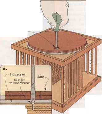 To support the CDs in this case we used a unique pin and ledge system that vnakes the CDs appear to float in midair Lazy Susan Attached Door